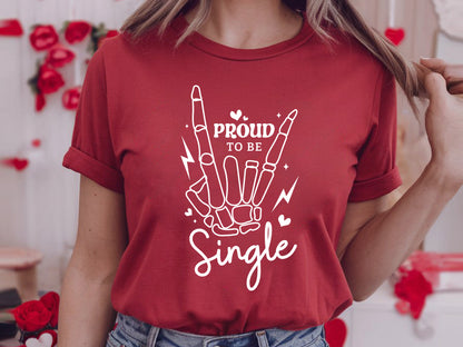 Hand Skeleton Proud to be Single Anti Valentine SVG