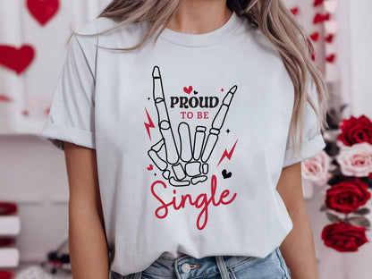 Hand Skeleton Proud to be Single Anti Valentine SVG