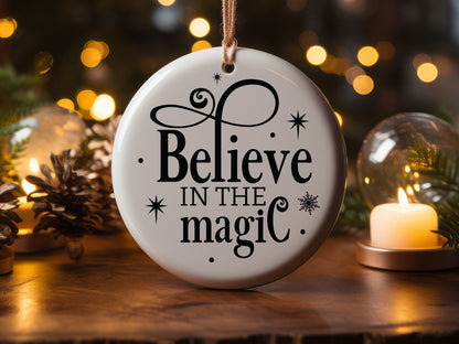 Handcrafted Christmas Ornament Svg - Believe in the Magic