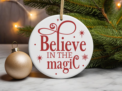 Handcrafted Christmas Ornament Svg - Believe in the Magic