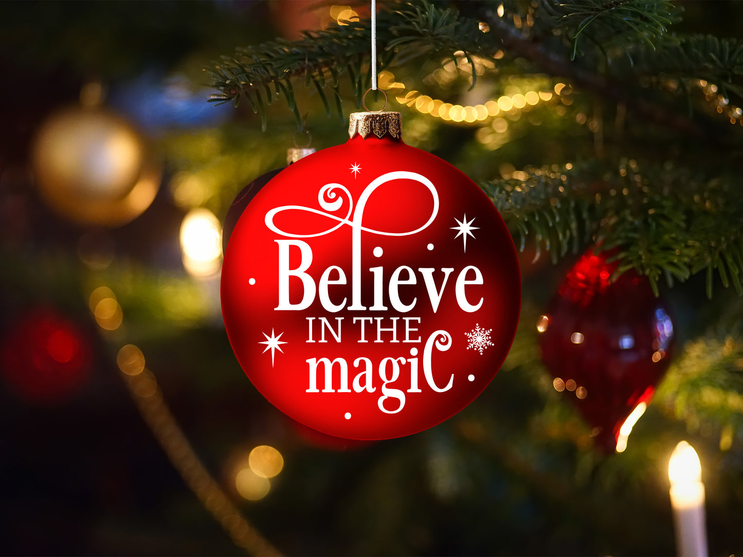 Handcrafted Christmas Ornament Svg - Believe in the Magic