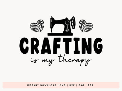 Handcrafted Crafting is My Therapy SVG Graphic