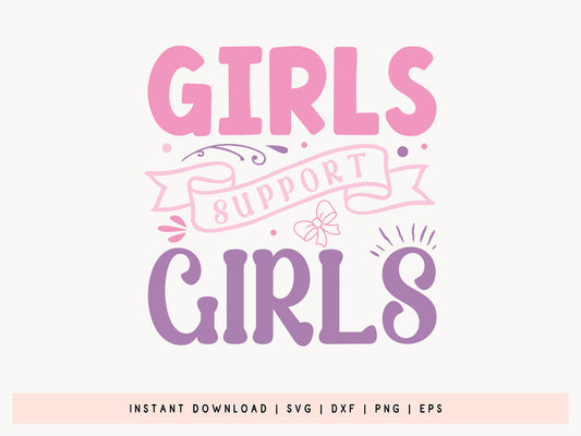 Handcrafted Girls Support Girls SVG File