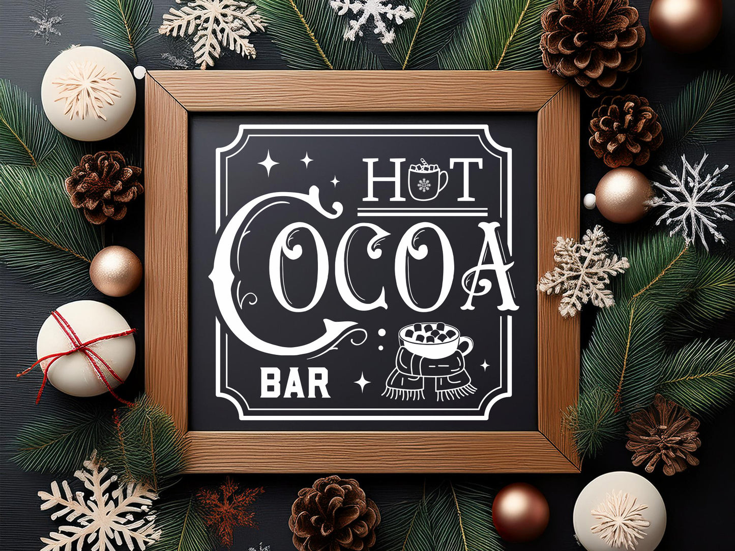 Handcrafted Hot Cocoa Bar Sign SVG