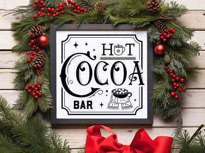 Handcrafted Hot Cocoa Bar Sign SVG