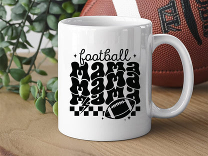 Handcrafted Retro Football Mama SVG