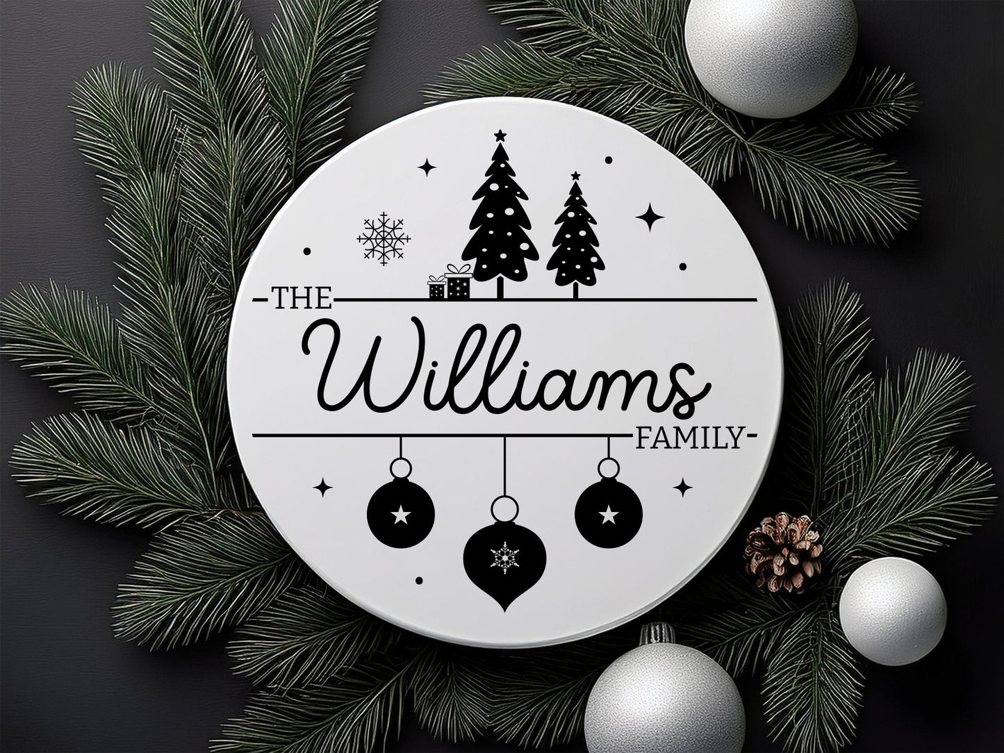 Handmade Christmas Family Name Monogram SVG