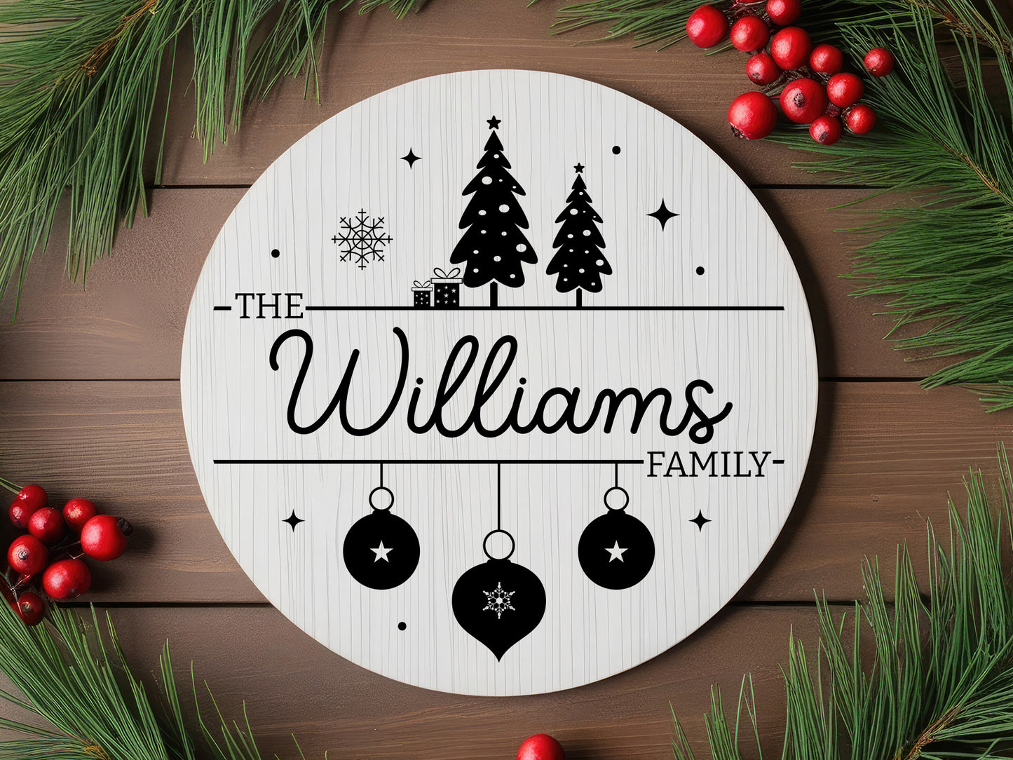 Handmade Christmas Family Name Monogram SVG