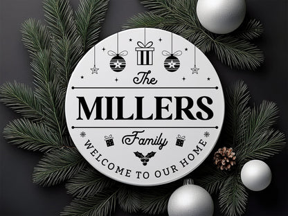 Handmade Funny Christmas Family Name Sign SVG