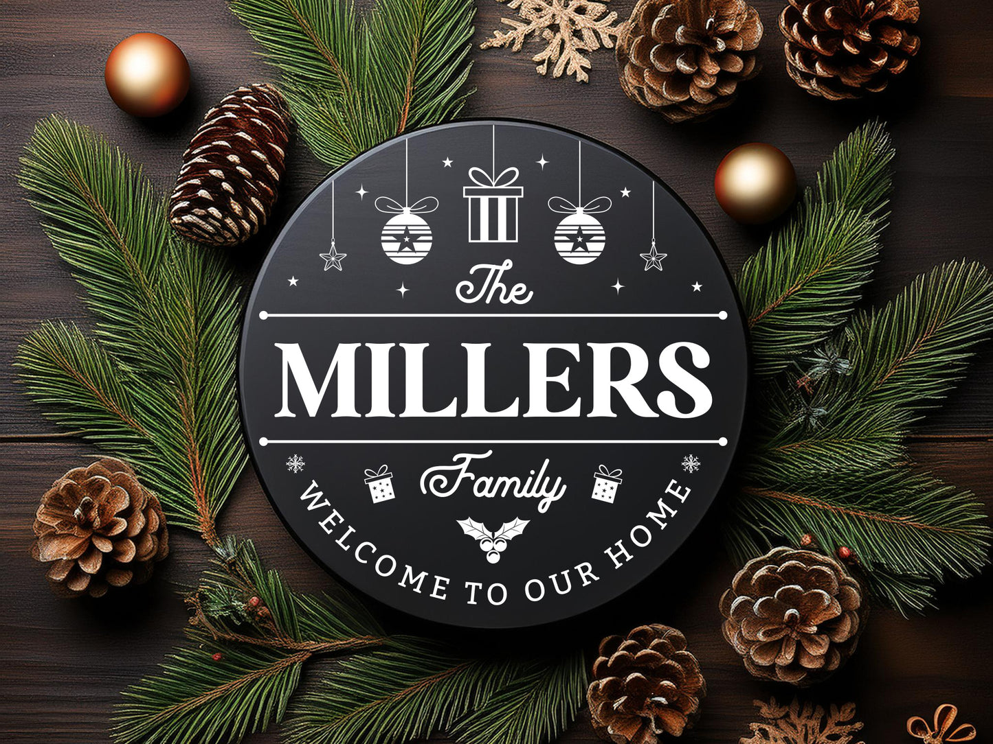 Handmade Funny Christmas Family Name Sign SVG