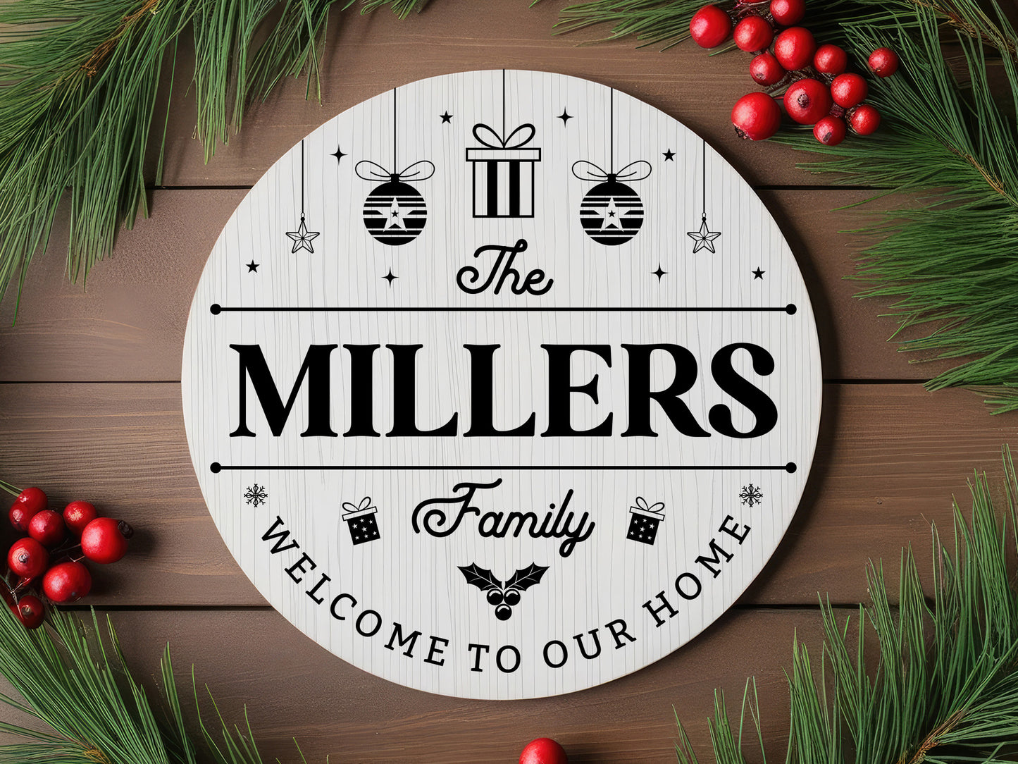 Handmade Funny Christmas Family Name Sign SVG