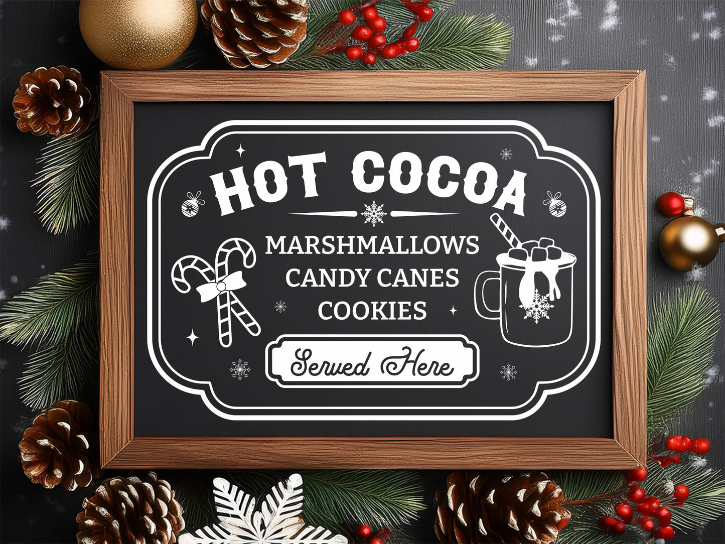 Handmade Hot Cocoa Sign SVG Cut File