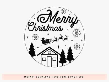 Handmade Merry Christmas Tree Ornament SVG