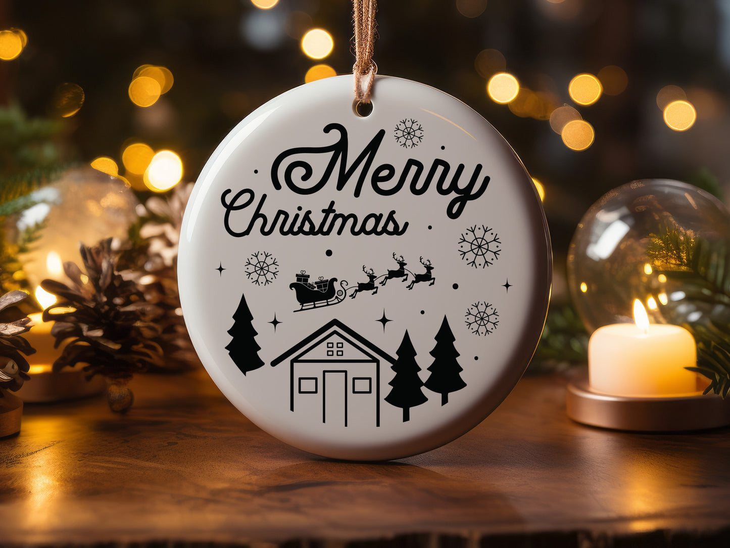 Handmade Merry Christmas Tree Ornament SVG