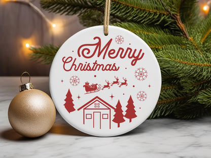 Handmade Merry Christmas Tree Ornament SVG