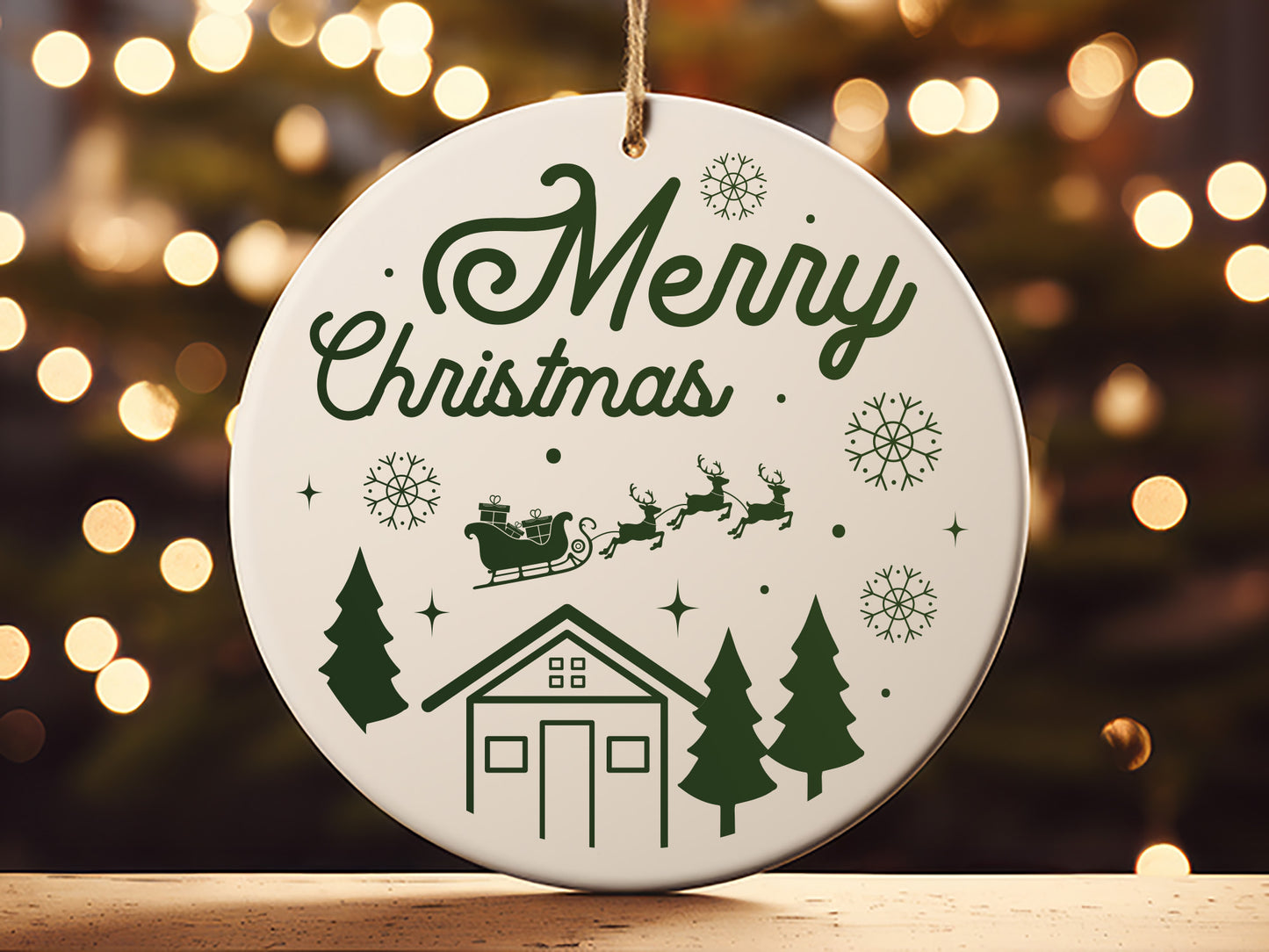 Handmade Merry Christmas Tree Ornament SVG