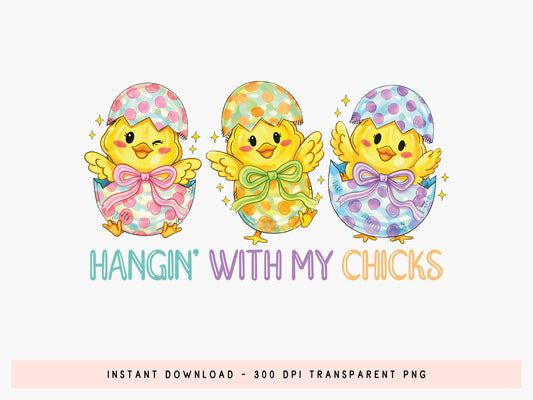 Hangin' with My Chicks, Preppy Easter Chick PNG