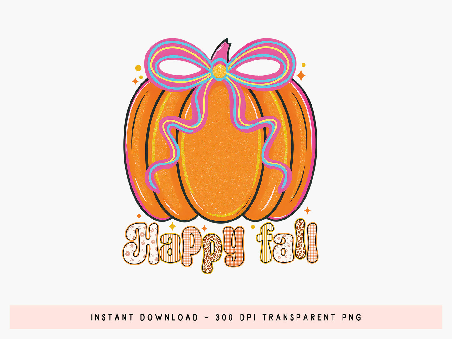 Happy Fall Coquette Bow Sublimation Design