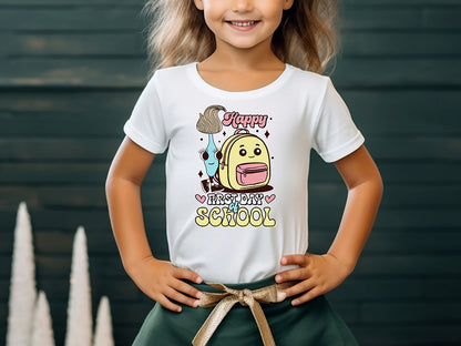 Happy First Day of School - Groovy Back to School PNG