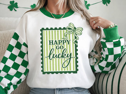 Happy Go Lucky, Faux Yarn Coquette St Patrick's Day PNG