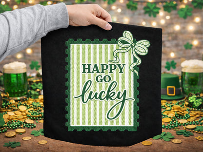 Happy Go Lucky, Faux Yarn Coquette St Patrick's Day PNG