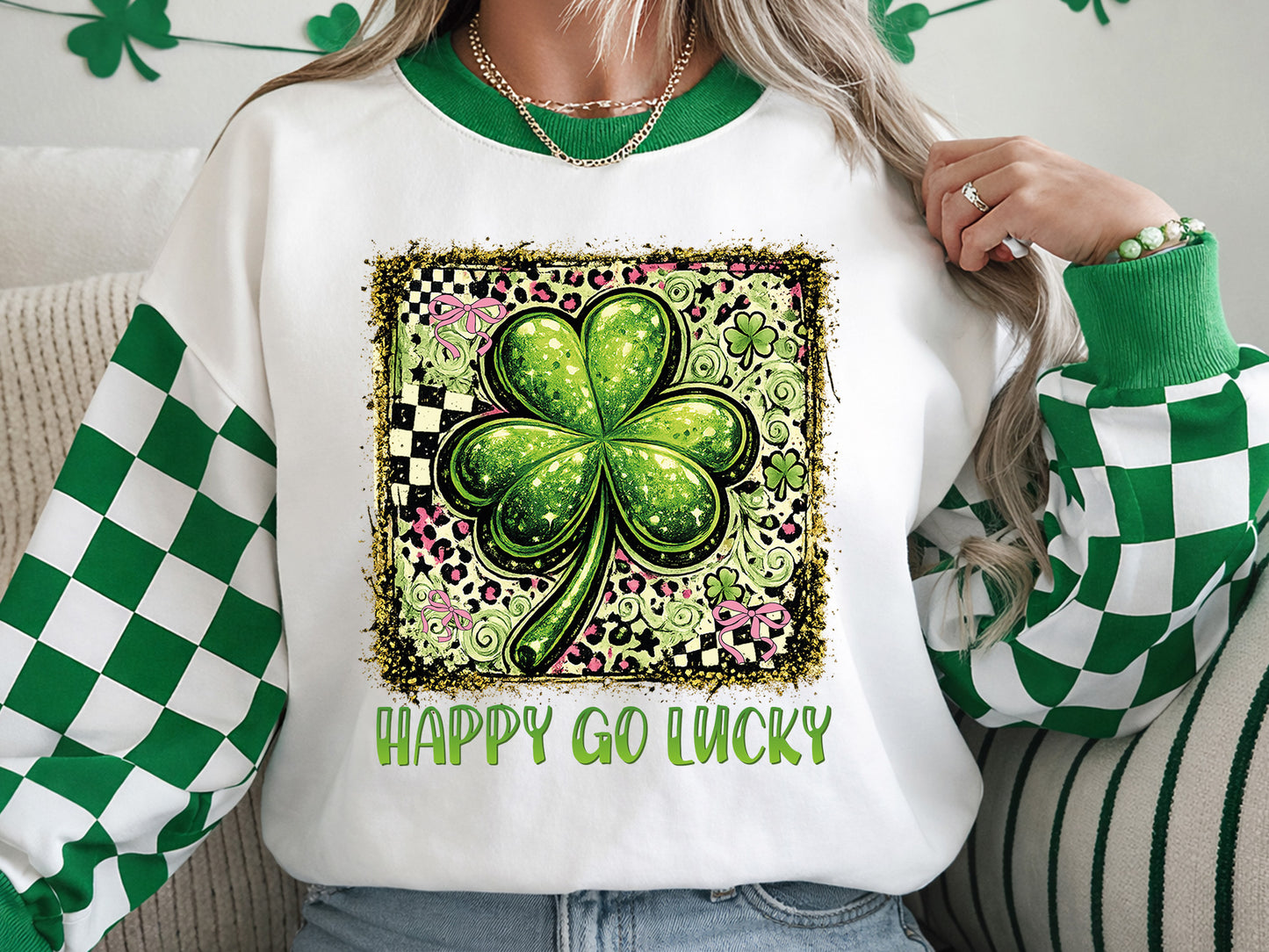 Happy Go Lucky, Glitter St Patrick's Day Sublimation