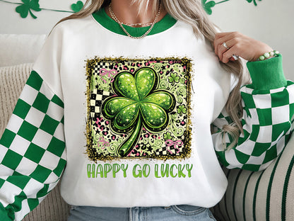 Happy Go Lucky, Glitter St Patrick's Day Sublimation