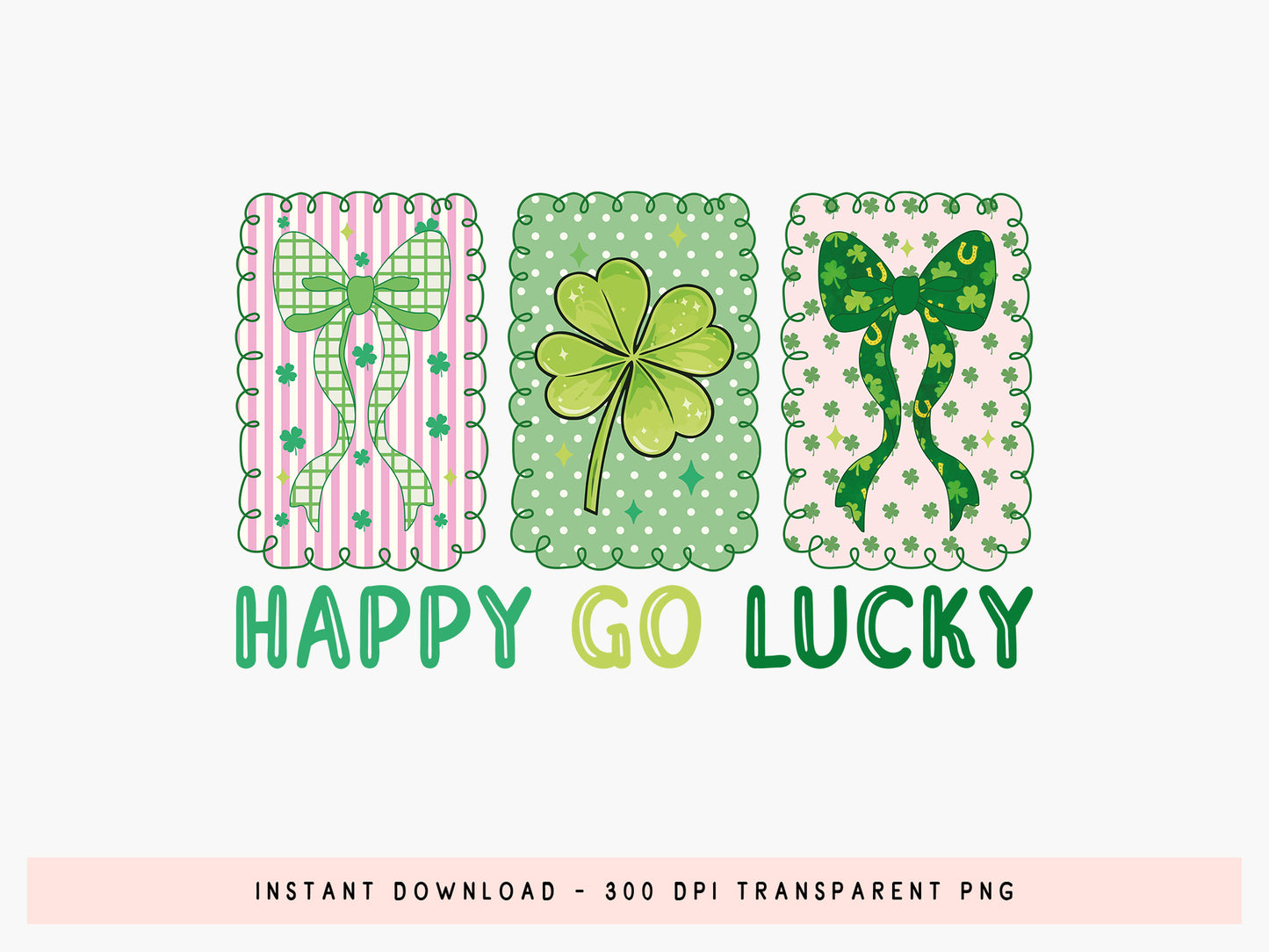 Happy Go Lucky, Preppy St Patrick's Sublimation