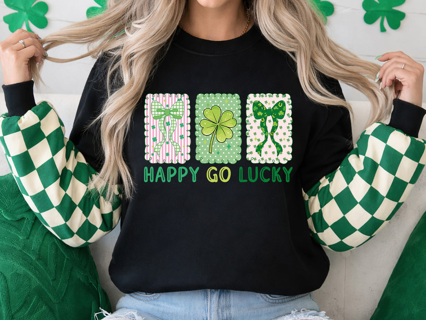 Happy Go Lucky, Preppy St Patrick's Sublimation