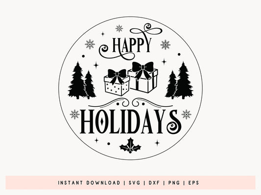 Happy Holidays - Funny Christmas Ornament Svg