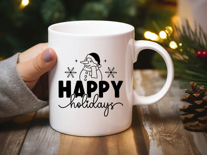 Happy Holidays - Snowman Christmas SVG