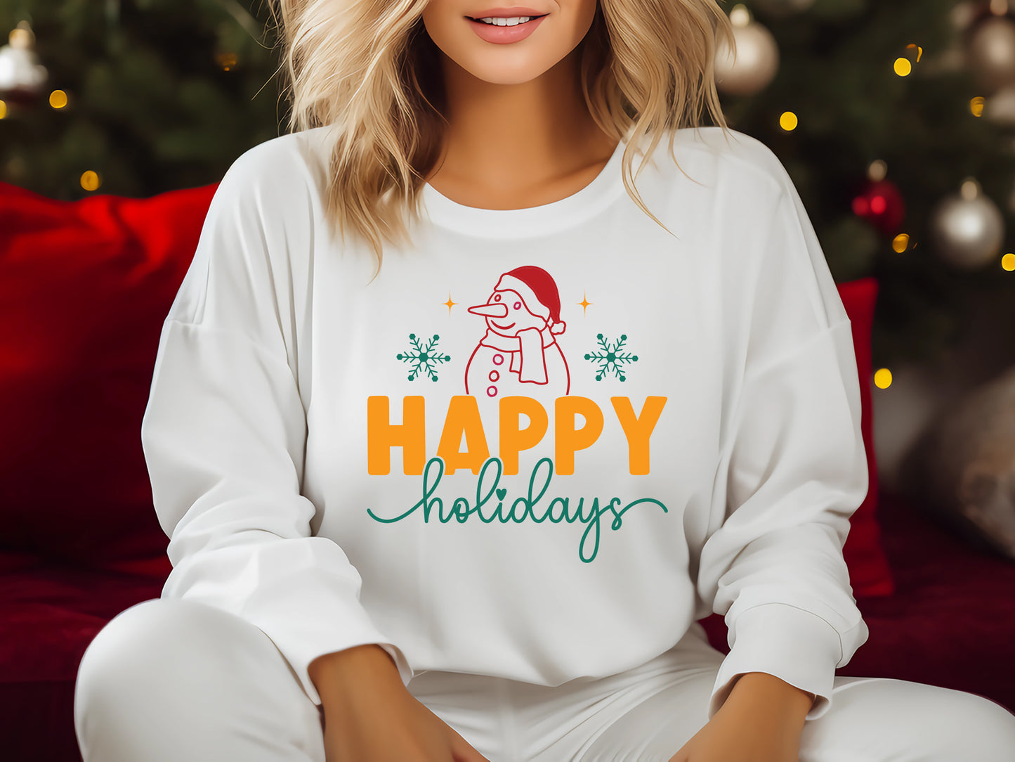 Happy Holidays - Snowman Christmas SVG