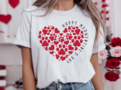 Happy Meowentine's Day - Handcrafted Cat Valentine SVG