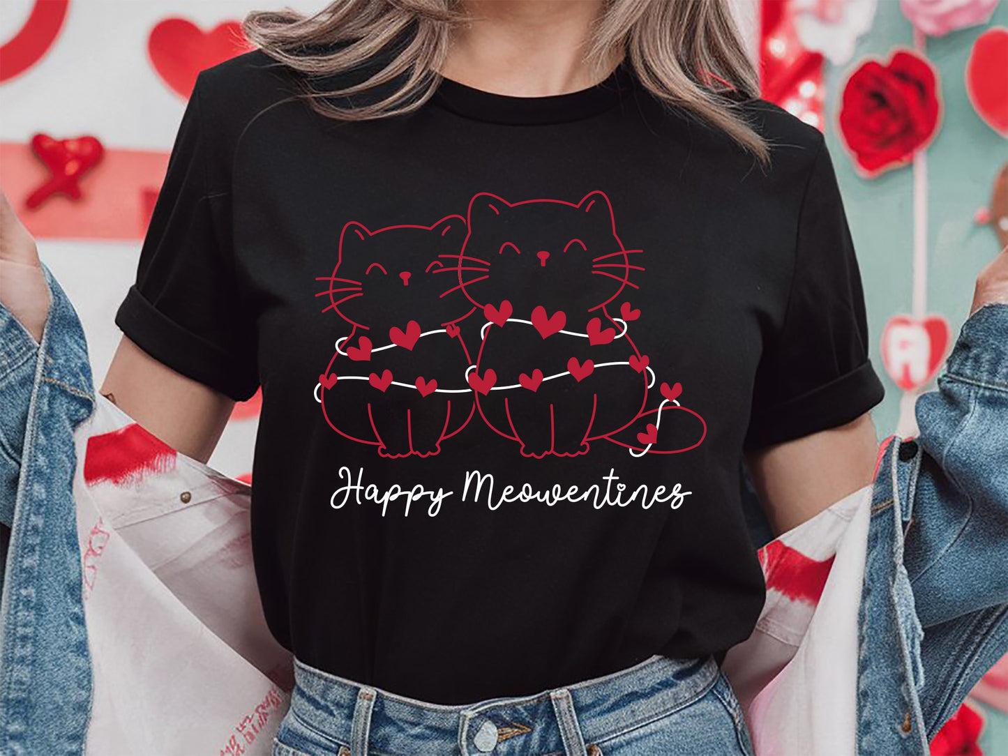 Happy Meowentines - Valentines Cat SVG Graphic