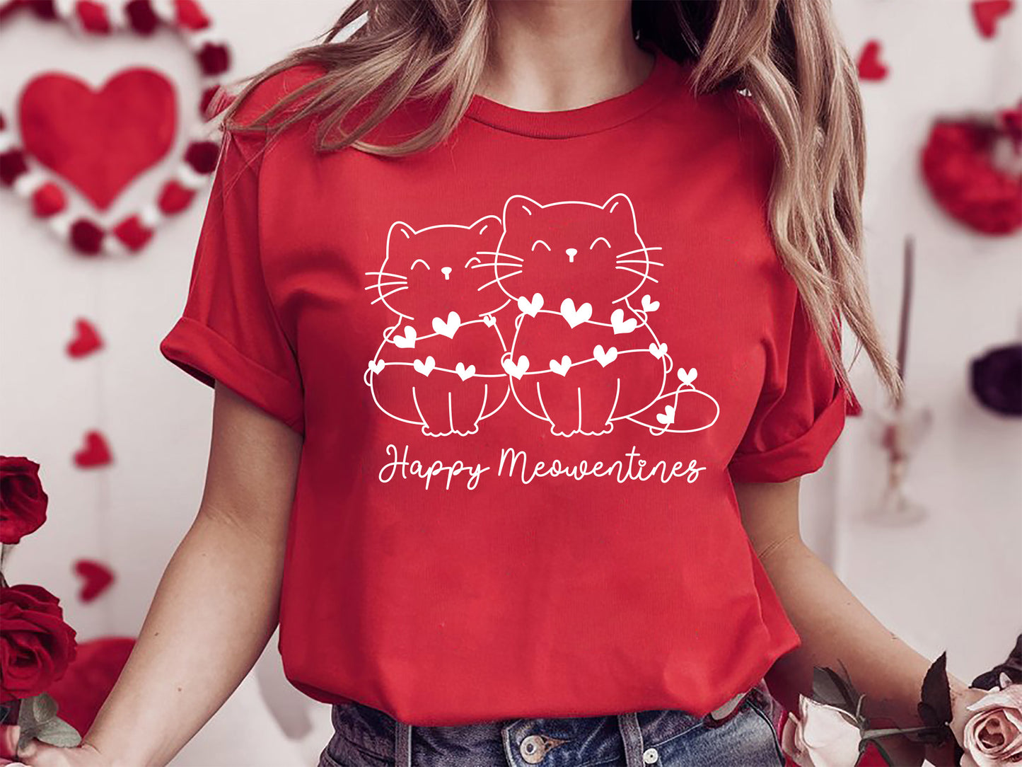 Happy Meowentines - Valentines Cat SVG Graphic