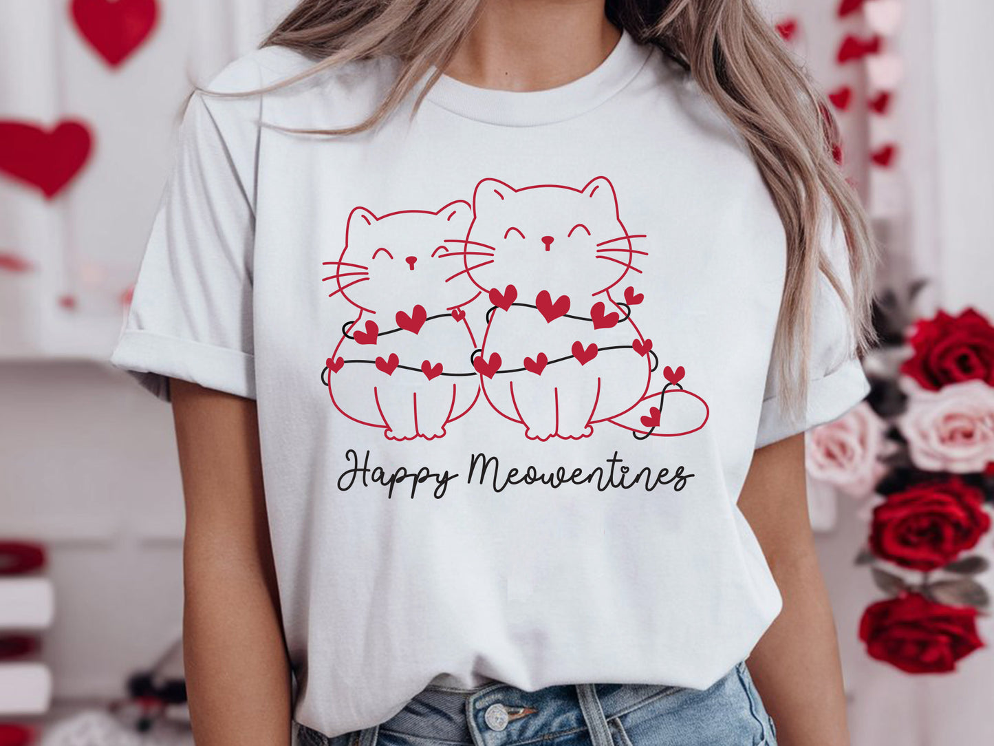 Happy Meowentines - Valentines Cat SVG Graphic