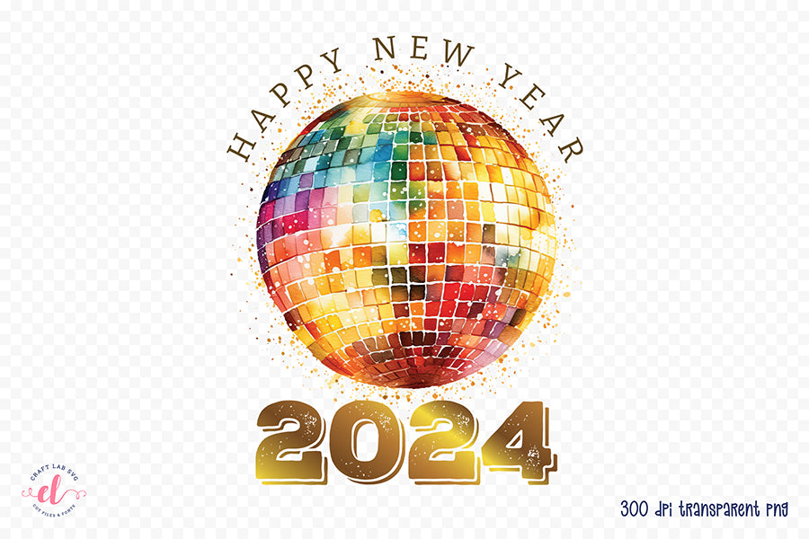 Happy New Year 2024 PNG, Sublimation Shirt