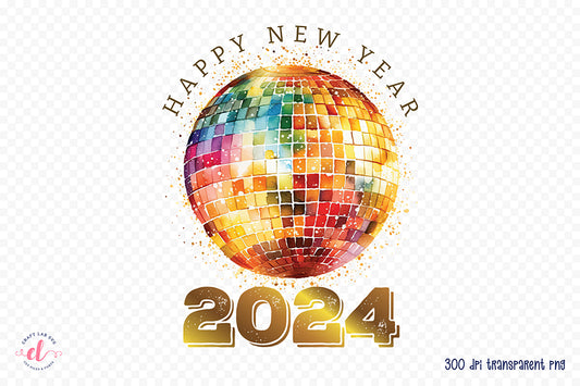 Happy New Year 2024 PNG, Sublimation Shirt