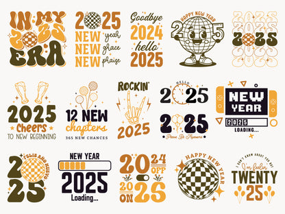 Happy New Year 2025 SVG Bundle