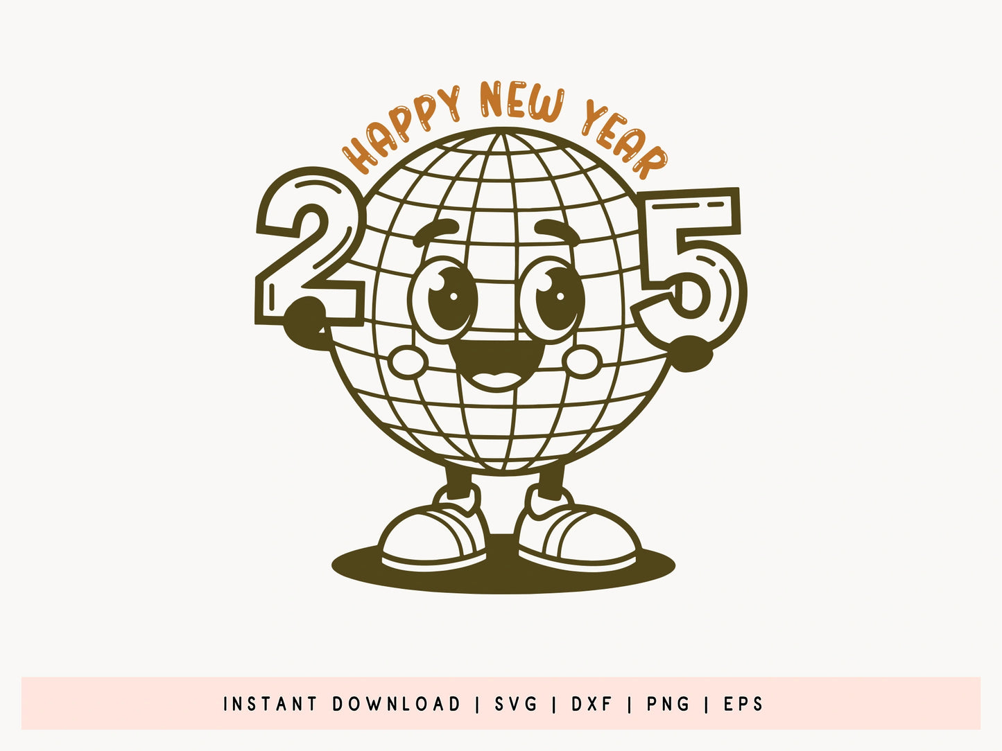 Happy New Year 2025 SVG Cut File