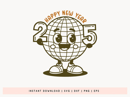 Happy New Year 2025 SVG Cut File