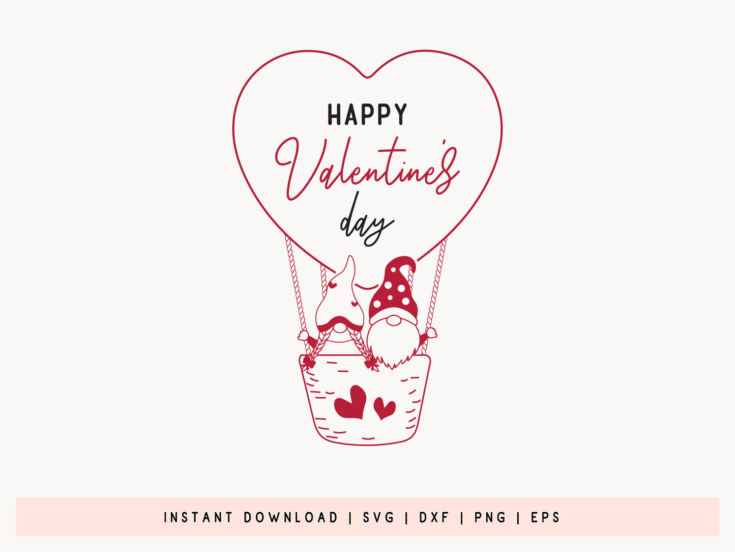 Happy Valentine's Day Gnome SVG File