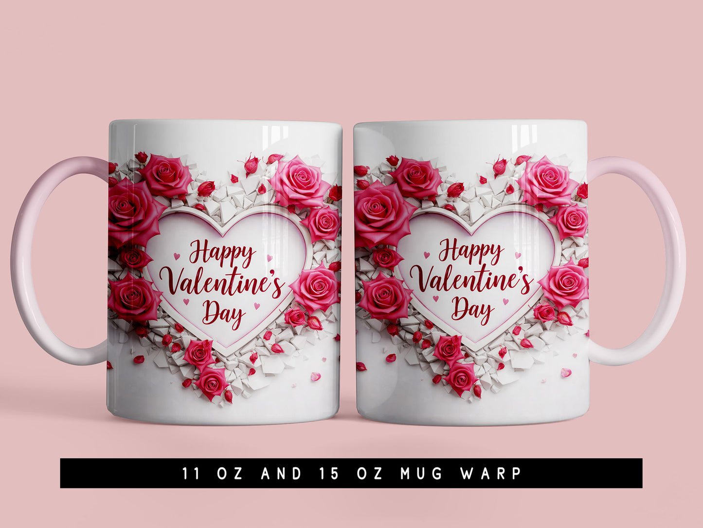 Happy Valentine's Day Mug Wrap PNG