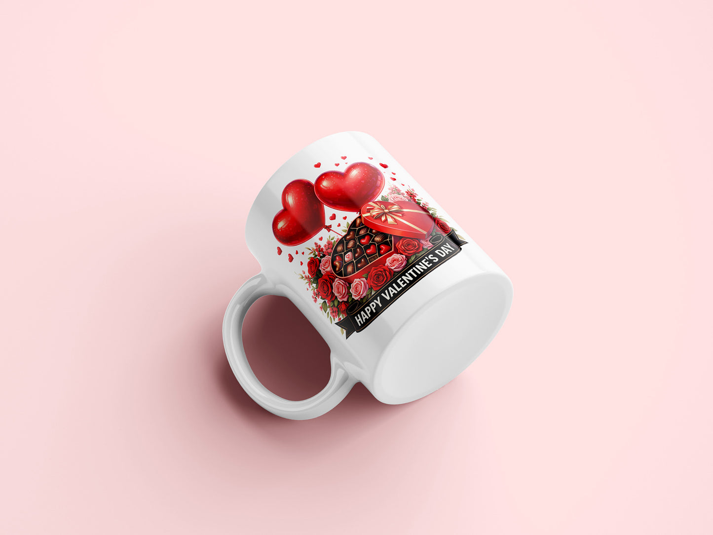 Happy Valentine's Day PNG Mug Wrap Design