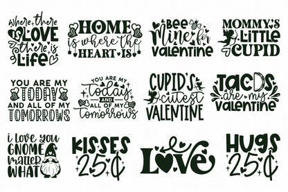 Happy Valentine's Day SVG Cut File Bundle