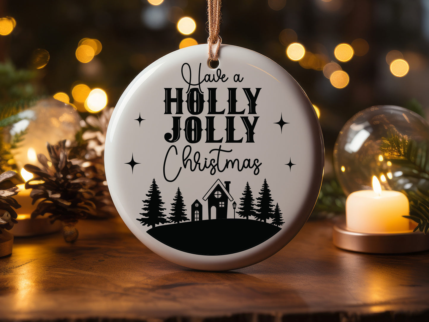 Have A Holly Jolly Christmas Ornament SVG Design