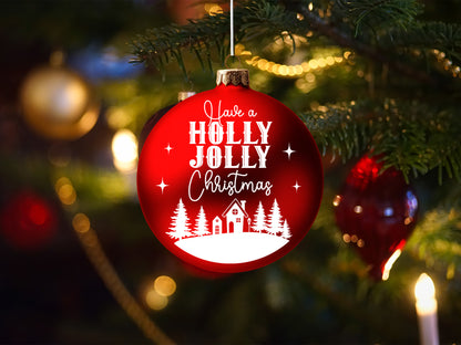 Have A Holly Jolly Christmas Ornament SVG Design