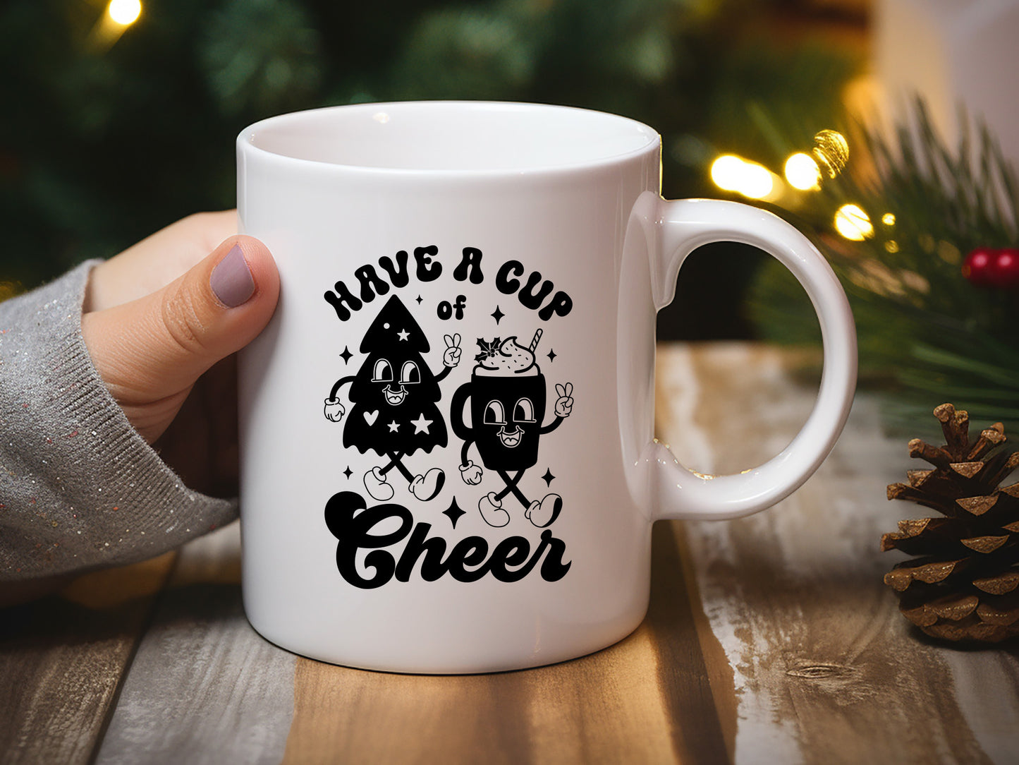 Have a Cup of Cheer - Retro Christmas SVG Cut File