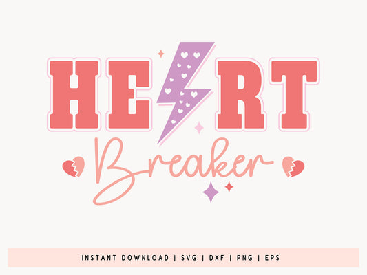 Heart Breaker - Retro Valentine SVG Vector