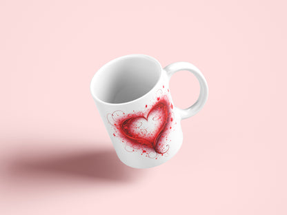 Heart Mug Wrap Valentine's Day Sublimation